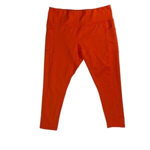 Marmot 3/4 Leggings Women's XL Orange Side Pockets Stretch